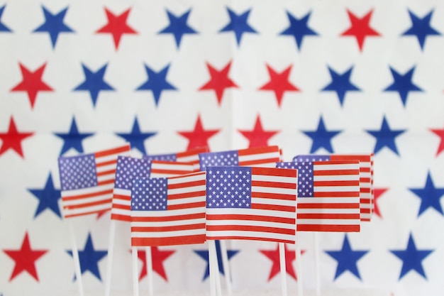 Photo close-up of american flags