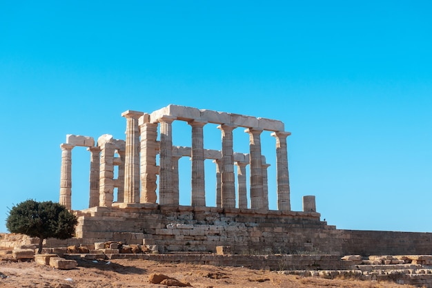 Close up of ancient greek ruins