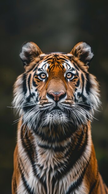 Close up animal photography of a Bengal tiger