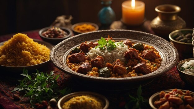 Close up on appetizing ramadan meal