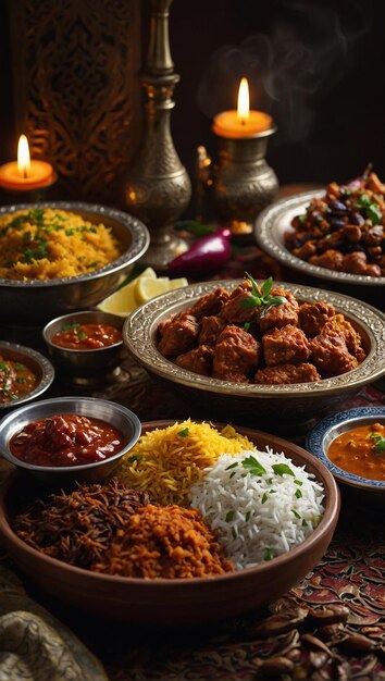 Close up on appetizing ramadan meal