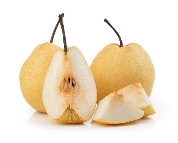 Photo close-up of apple against white background