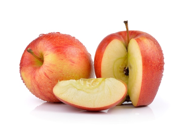 Close-up of apple against white background