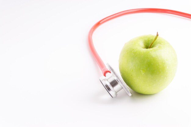 Close-up of apple against white background