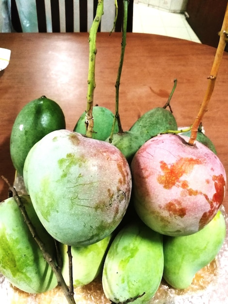 Close-up of apples on table