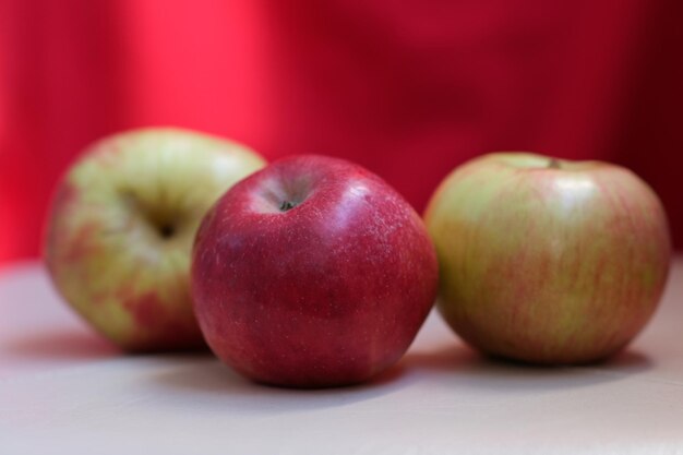 Close-up of apples on table