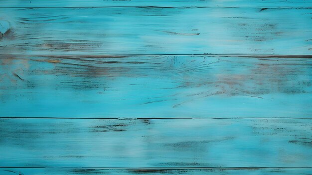 Close up of aqua blue painted wooden planks