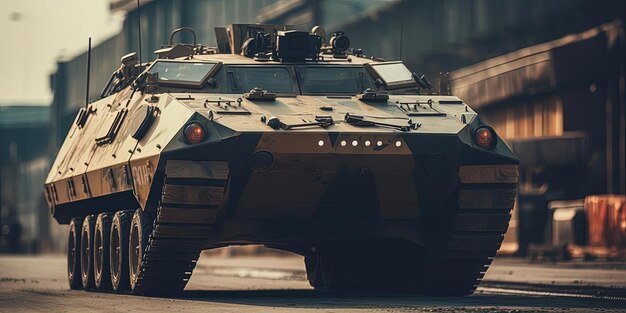 a close up of an armored vehicle in the style of retro filters