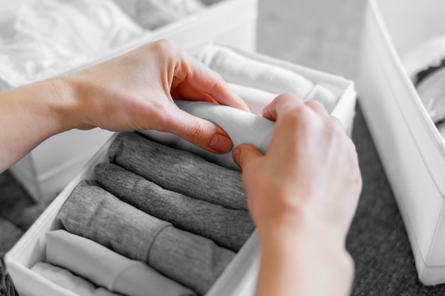 Photo close up arranging male underwear