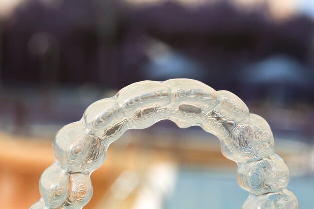 Photo close-up of artificial teeth