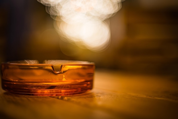 Photo close-up on a ashtray