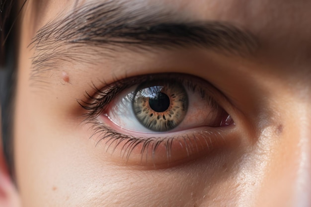 Close up of an asian young mans eye