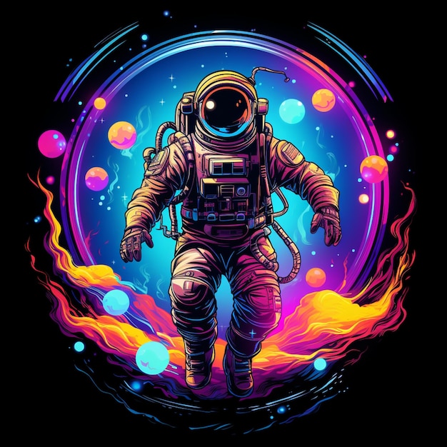 a close up of an astronaut in a space suit with a glowing orb generative ai