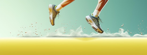 Close up Athlete Runner legs Running Tournament Competition Running Shoes Concept Generative AI