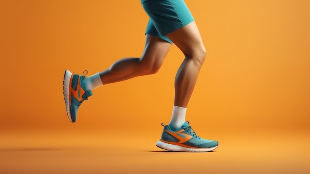 Close-up Atleet Loper benen Lopen toernooi wedstrijd Lopen schoenen Concept Generatieve AI