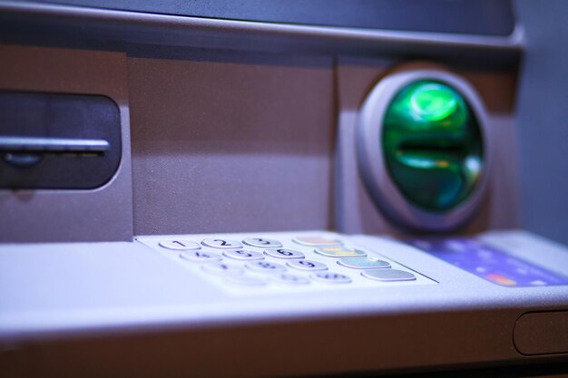 Close up ATM machine