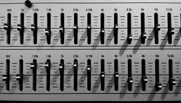 Close-up of audio controller keys