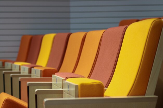 Photo close-up of auditorium chairs