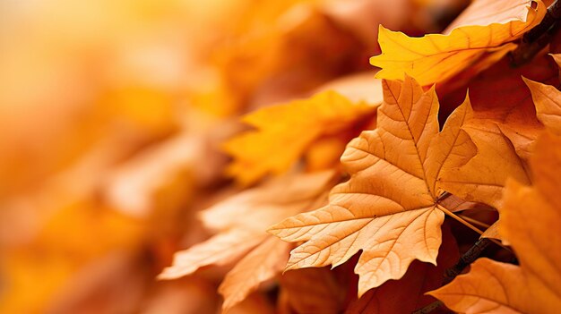 Close up of autumn leaves outdoors