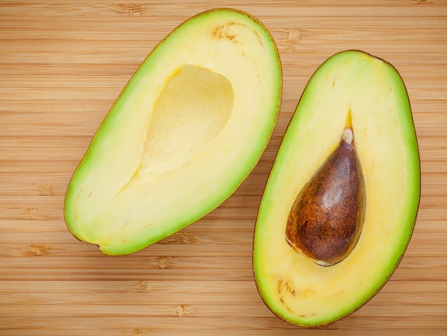close-up of avocado on table