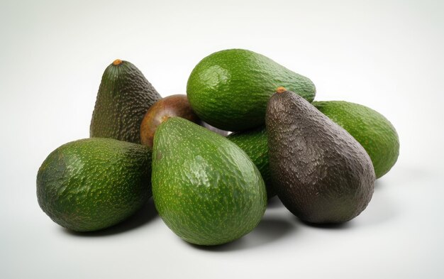 Foto un primo piano avocado isolato su uno sfondo bianco cibo sano eco ai generato