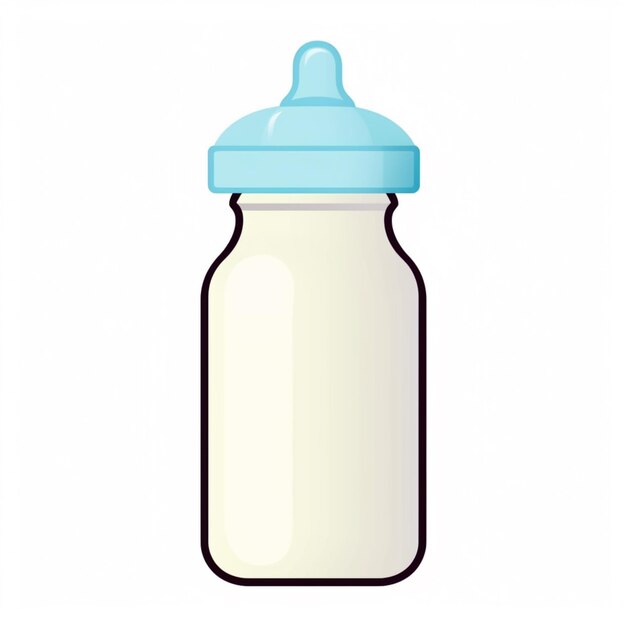 a close up of a baby bottle with a blue lid generative ai