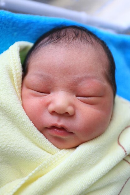 Close-up of baby boy sleeping