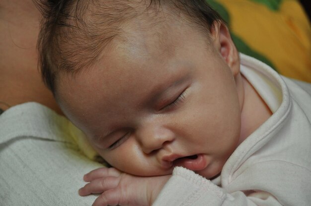 Close-up of baby girl sleeping