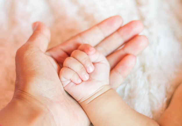 Photo close-up of baby hands