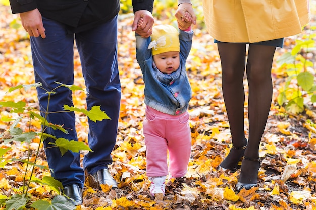 Close up of baby with her parents