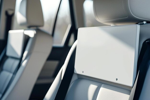 A close up of the back seats of a car