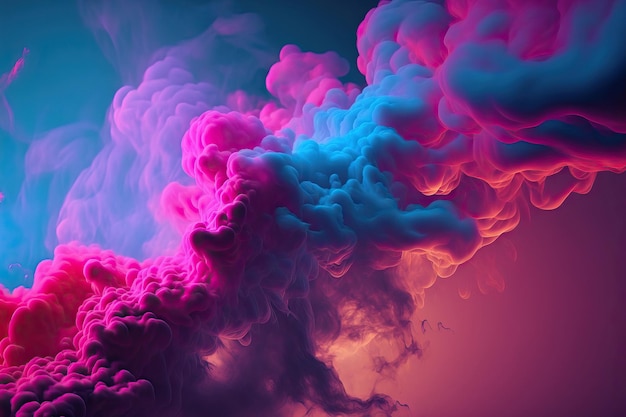 Close up background of abstract color and atmospheric smoke