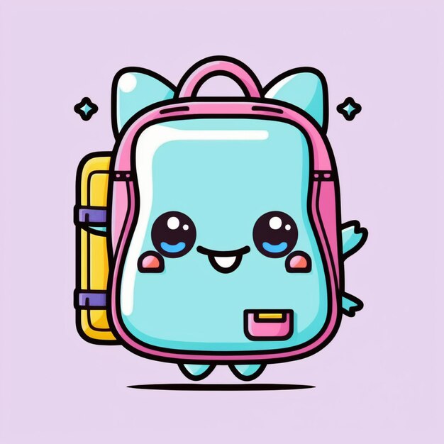 Photo a close up of a backpack with a smile on it generative ai