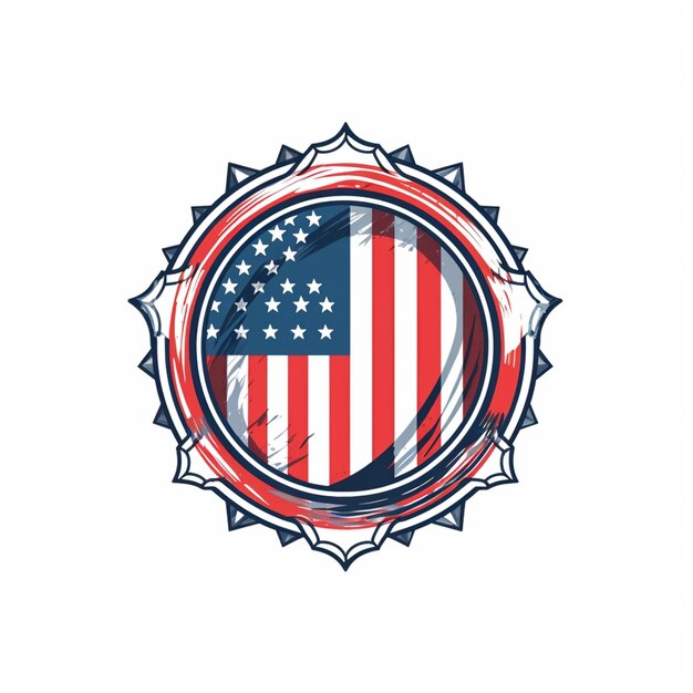Photo a close up of a badge with an american flag on it generative ai