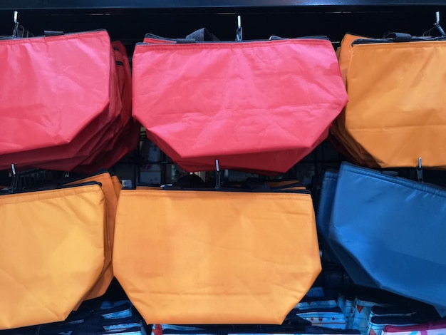 Photo close-up of bags at store