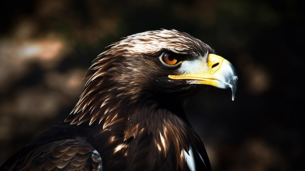 A close up of a bald eagle's head