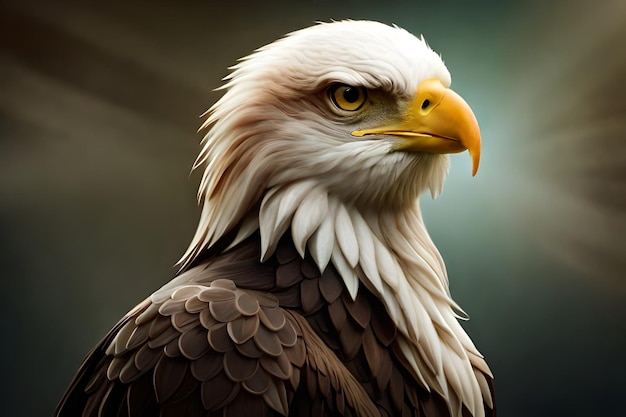 A close up of a bald eagle's head