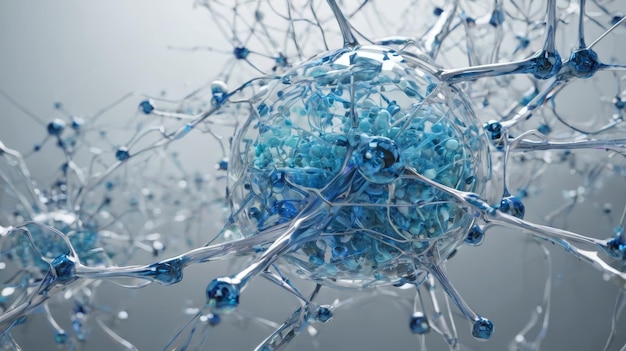 Close Up of a Ball of Blue Beads