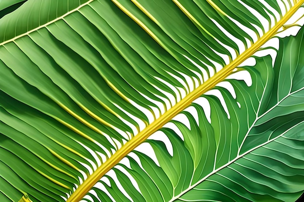 A close up of a banana leaf.