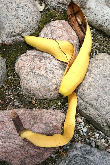 Photo close-up of banana peel