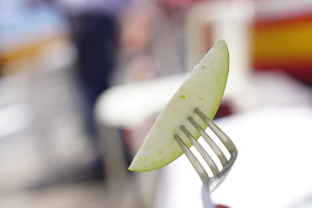 Close-up of banana in plate on table