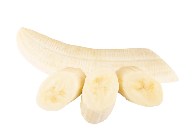 白い背景に対するバナナのクローズアップ