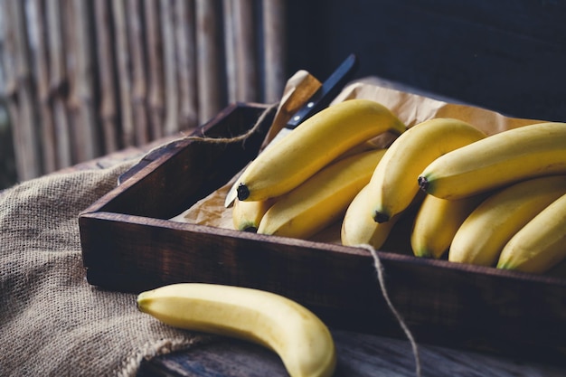 Foto prossimo piano delle banane sulla tavola