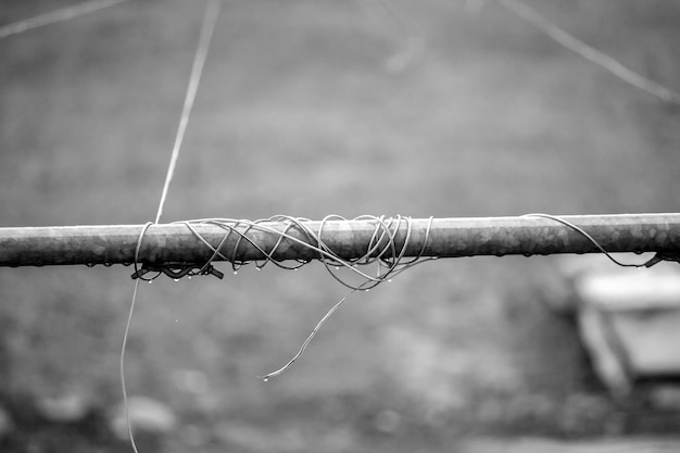 Photo close-up of barbed wire