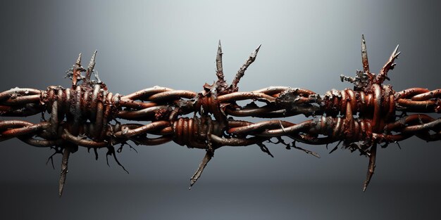 Photo a close up of a barbed wire