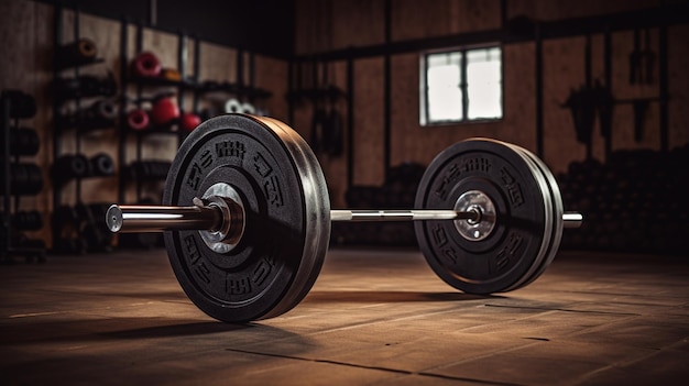 close up of barbell and barbell in the gym