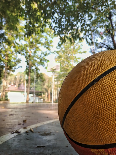 Close-up di un campo da basket