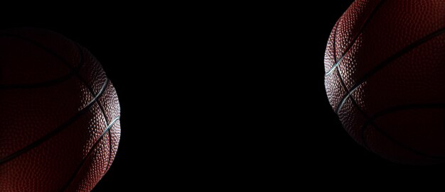 Photo close-up of basketball hoop against black background