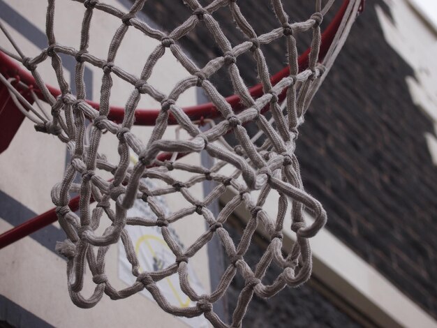 Close-up of basketball hoop