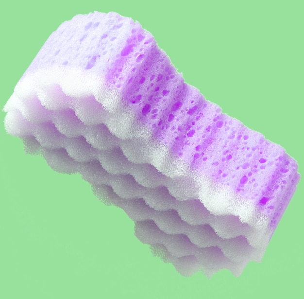 Photo close up on bath sponge isolated